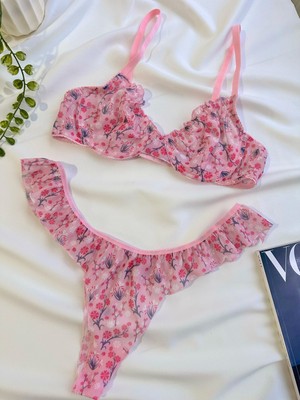 Nivolia Douce Tül Fırfırlı Bralet Sütyen Takımı