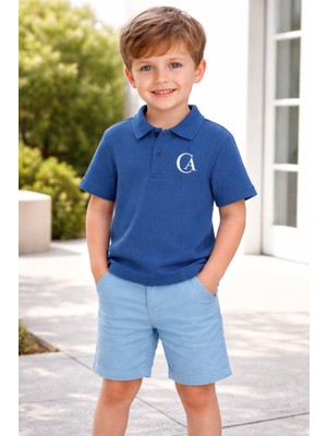 Chicsy Baby Tarz Lakos Yaprak Desenli Belden Ayarlanabilir Kısa Kollu Şortlu 2\'li Takım Çocuk ve Bebek Giyim