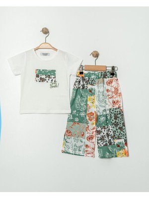 Chicsy Baby Tatlı Çiçek Desenli Oversize Rahat Kesim Kız Bebek Takımı