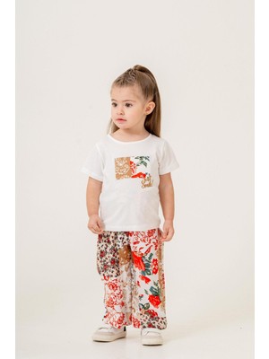 Chicsy Baby Tatlı Çiçek Desenli Oversize Rahat Kesim Kız Bebek Takımı