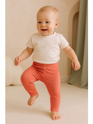 Chicsy Baby Unisex Bebek Düz Renkli Organik Kumaş Tayt Ilkbahar Yazlık 3-12 Ay