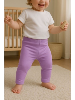 Chicsy Baby Unisex Bebek Düz Renkli Organik Kumaş Tayt Ilkbahar Yazlık 3-12 Ay
