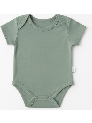 Chicsy Baby Unisex Bebek Organik Pamuklu Çıtçıtlı Kısa Kollu Zıbın Body 0-12 Ay