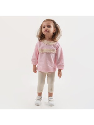 Chicsy Baby %100 Pamuklu Tarz Tatlı Dantel Detaylı Fırfırlı Oversize  Bebek 3\'li Takım
