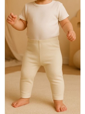 Chicsy Baby Unisex Bebek Düz Renkli Organik Kumaş Tayt Ilkbahar Yazlık 3-12 Ay