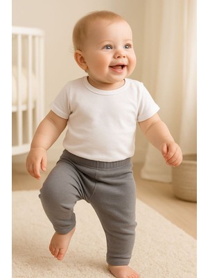 Chicsy Baby Unisex Bebek Düz Renkli Organik Kumaş Tayt Ilkbahar Yazlık 3-12 Ay