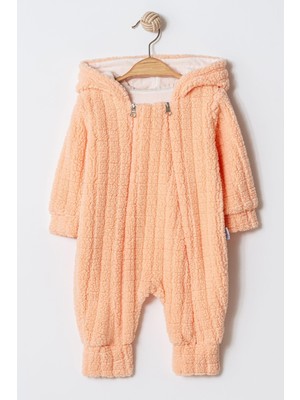 Chicsy Baby Kışlık Tatlı Kulaklı Welsoft Çift Fermuarlı Kolay Giyimli Kapüşonlu Bebek Tulum