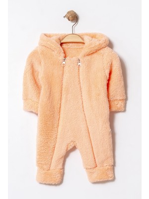 Chicsy Baby Kışlık Tatlı Çift Fermuarlı Kapüşonlu Peluş Bebek Tulum