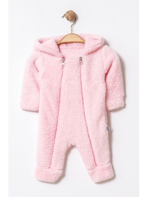 Chicsy Baby Kışlık Tatlı Çift Fermuarlı Kapüşonlu Peluş Bebek Tulum