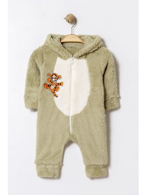 Chicsy Baby Kışlık Tatlı Kaplan Nakışlı Fermuarlı Welsoft Bebek Tulum