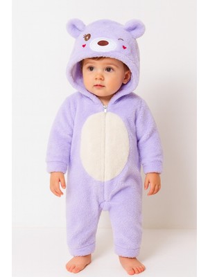 Chicsy Baby Kışlık Tatlı Welsoft Fermuarlı Kapüşonlu Göğüs Detaylı Bebek Tulum