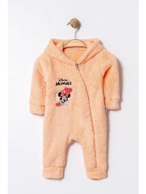 Chicsy Baby Kışlık Tatlı Kız Bebek Welsoft Minnie Mouse Kapüşonlu Fermuarlı Tulum