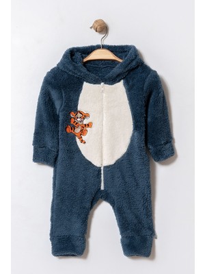 Chicsy Baby Kışlık Tatlı Kaplan Nakışlı Fermuarlı Welsoft Bebek Tulum