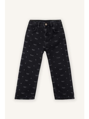 DeFacto %100 Pamuk Culotte Jean Pantolon Kız Bebek G8123A526SP