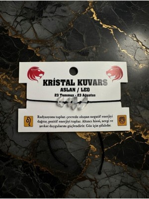 Meneva Aksesuar Kristal Kuvars - Aslan Burcu Doğal Taş Bileklik