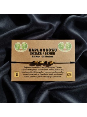 Meneva Aksesuar Kaplangözü Ikizler Burcu Doğal Taş Bileklik