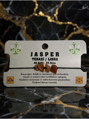 Meneva Aksesuar Jasper Taşı - Terazi Burcu Doğal Taş Bileklik
