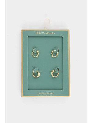 Reis x DeFacto 2'li Gold Küpe G4179AXNS