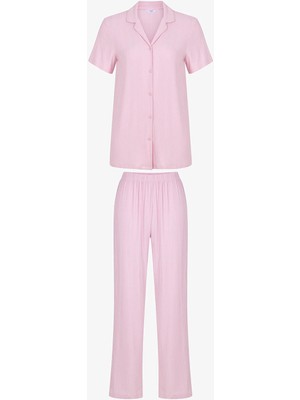 Penti Pembe Alia Pink Düğmeli Gömlek Pantolon Pijama Takımı