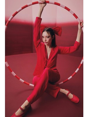 Penti Kırmızı Bella Saten Gömlek Pantolon Pijama Takımı