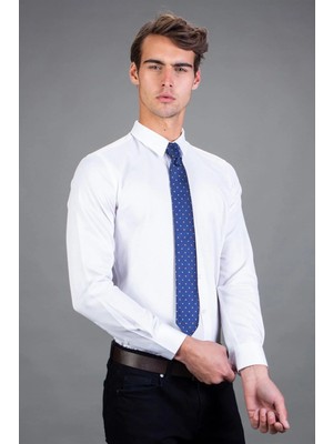 Tudors Modern Slim Fit Dar Kesim Armürlü Erkek Gömlek
