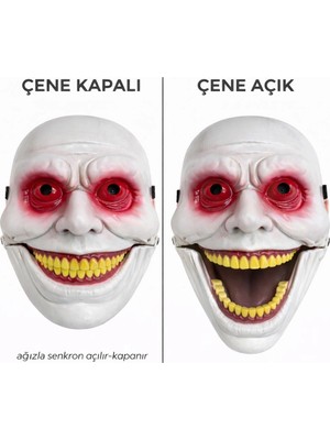 LTG Nova Hareketli Çene Mekanizmalı Korku Maskesi Kırmızı