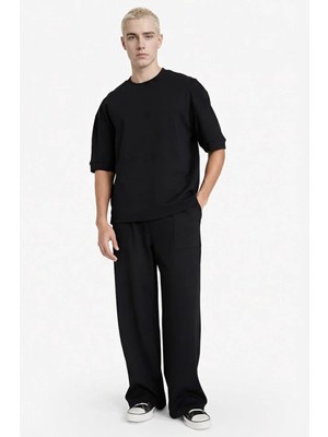 Defacto Wıde Leg Siyah Erkek Pantolon F8539AX/BK81