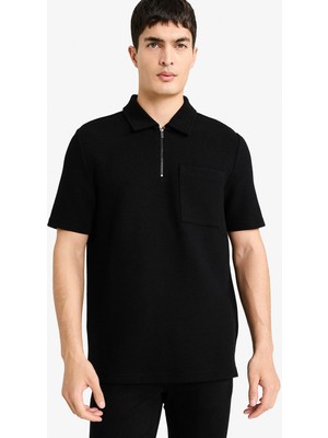 Defacto Polo Yaka Siyah Erkek T-Shirt F9748AX/BK81