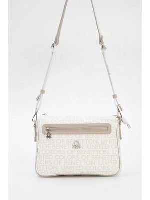 United Colors Of Benetton Kadın Çapraz Çanta Beyaz-Taş BNT1786