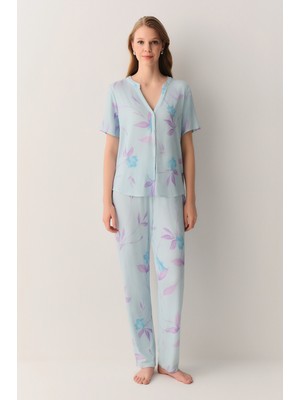 Suwen Sandy Gömlek Yaka Pijama Takımı
