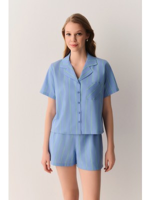 Suwen Sugar Gömlek Yaka Şort Pijama Takımı