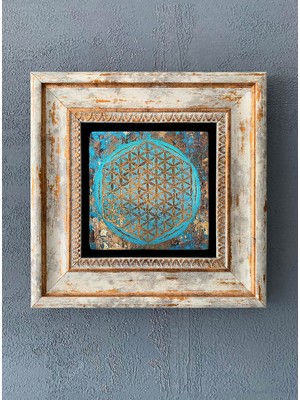 Oscar Stone Decor Çerçeveli Taş Duvar Dekoru 20 x 20 cm Modern Tasarım ve Doğal Malzeme