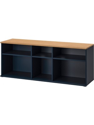Tv Sehpası, Mavi-Siyah, 156X38X60 cm