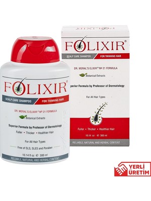 Folixir Dökülme Karşıtı Saç Şampuanı 300 ml Kadın ve Erkek Kullanımı için Uygun