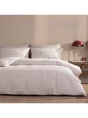 Puffy Eftelya Çift Kişilik Polycotton Nevresim Seti - Bej