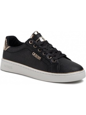 Guess Beckie/Active Lady Kadın Ayakkabı Siyah - Altın Düz Taban ile Şık Tasarım