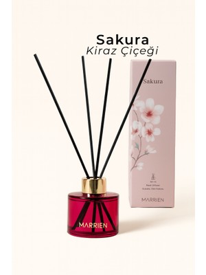 Marrien Sakura Çubuklu Oda Kokusu 100 ml- Kalıcı ve Dekoratif Kiraz Çiçeği Zarafeti