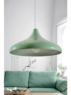 Marrien Nova Mint Yeşil Metal Sarkıt (35 cm)  Yemek Masası Üstü Avize  Mutfak & Salon Aydınlatması