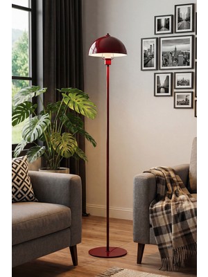 Marrien Modena Retro Bordo Metal Başlıklı Tek Ayaklı Lambader