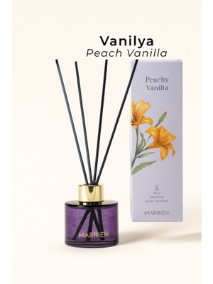 Marrien Vanilla Peachy Çubuklu Oda Kokusu 100 ml- Kalıcı ve Dekoratif Vanilya & Sandal Notaları