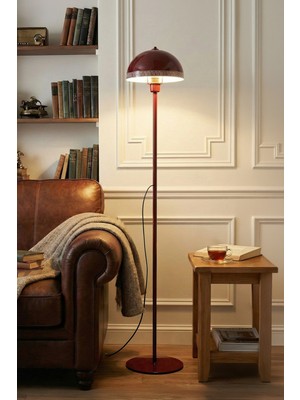 Marrien Luna Luxury Tek Ayaklı Bordo Modern Metal Lambader Oturma Odası & Yatak Odası & Salon Lambası