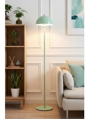 Marrien Luna Tek Ayaklı Mint Yeşil Metal  Lambader  Oturma Odası & Yatak Odası & Salon Lambader