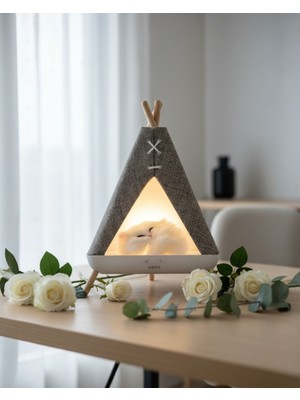 Tent Shape Kedili Masa Lambası, Gece Lambası, Abajur