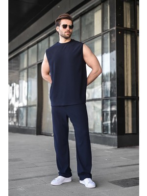 Madmext Lacivert Rahat Kesim Erkek Alt Üst Takım E7353