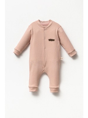 Mahfel %100 Pamuklu Bebek Çıtçıtlı Tulum&salopet Gülkurusu Rengi
