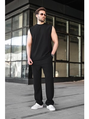 Madmext Siyah Rahat Kesim Erkek Alt Üst Takım E7353