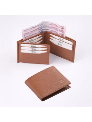 Ancora Leather Hakiki Deri Erkek CÜZDAN-26500-TABA