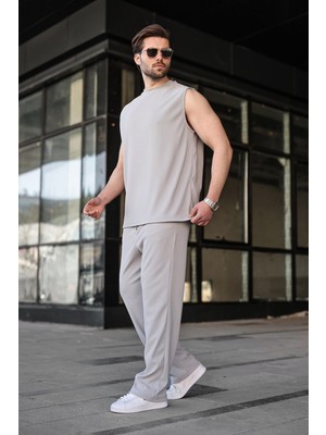 Madmext Boyalı Gri Rahat Kesim Erkek Alt Üst Takım E7353