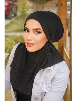 Aişe Tesettür Siyah Oversize Hijab