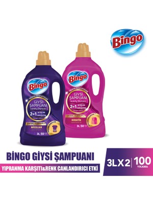 Bingo Giysi Şampuanı 2in1 Yıpranma Karşıtı&Renk Canlandırıcı Etki 3LX2